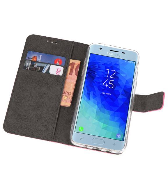 Estuche con monedero para Galaxy J3 2018 rosa