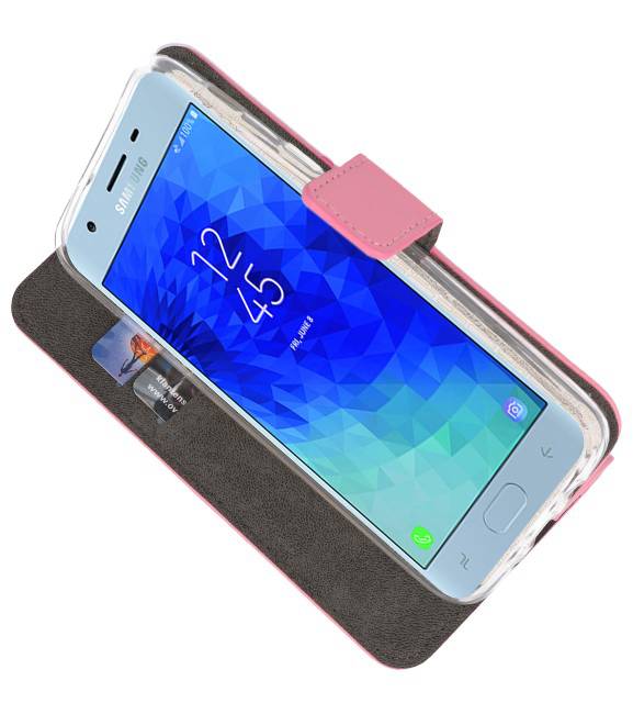 Estuche con monedero para Galaxy J3 2018 rosa