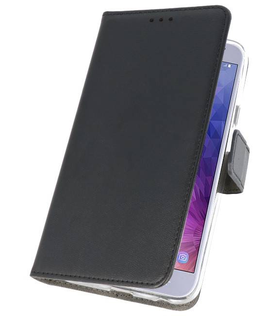 Wallet Cases Tasche für Galaxy J4 2018 Schwarz