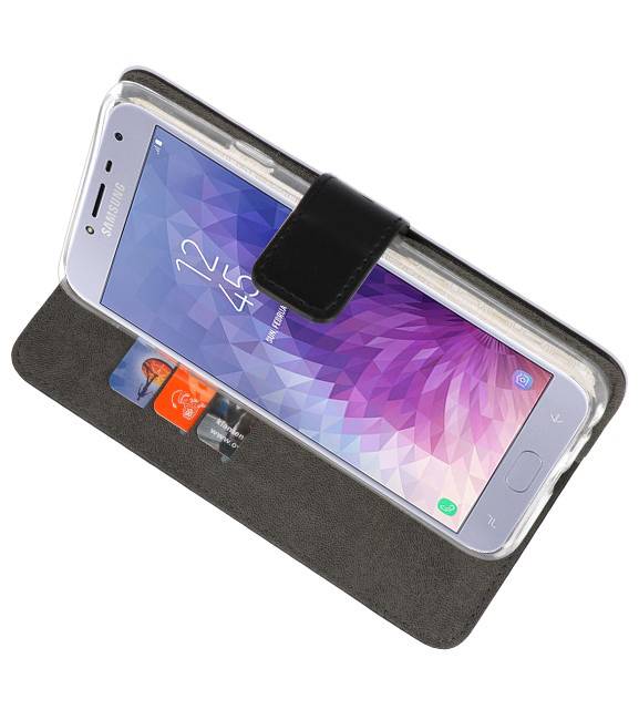 Wallet Cases Tasche für Galaxy J4 2018 Schwarz