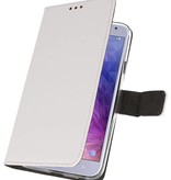 Wallet Cases Hülle für Galaxy J4 2018 Weiß