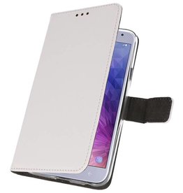 Étui portefeuille pour Galaxy J4 2018 Blanc