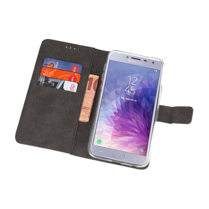 Funda con estuche Wallet para Galaxy J4 2018 Blanco