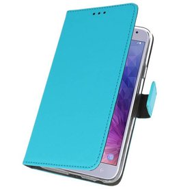 Étui portefeuille pour Galaxy J4 2018 Bleu
