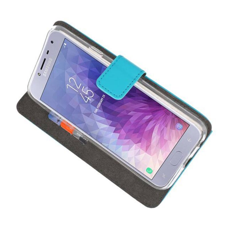Wallet Cases Tasche für Galaxy J4 2018 Blau