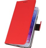 Wallet Cases Hülle für Galaxy J4 2018 Rot