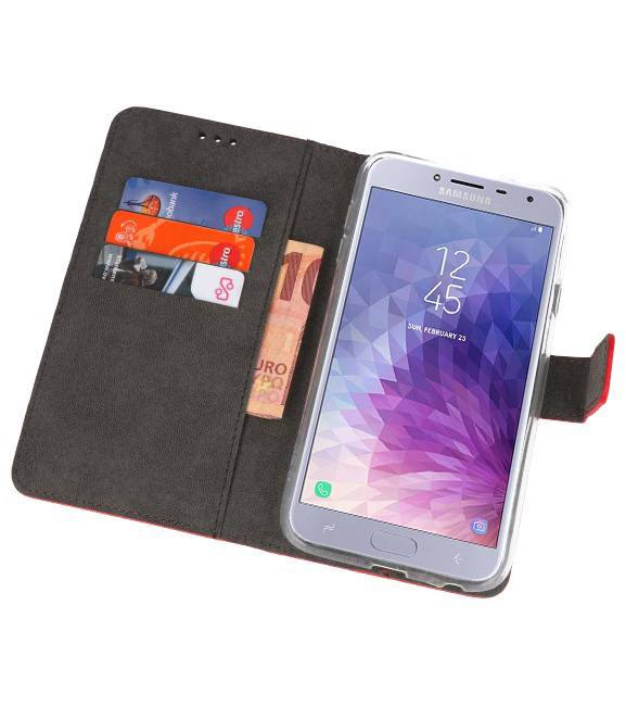 Funda con estuche Wallet para Galaxy J4 2018 Red