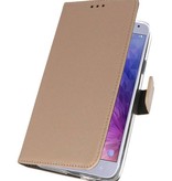 Wallet Cases Tasche für Galaxy J4 2018 Gold