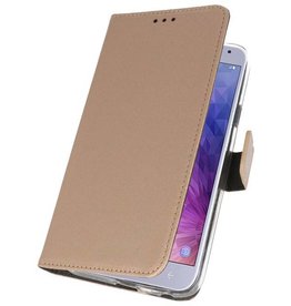 Étuis portefeuille pour Galaxy J4 2018 Gold