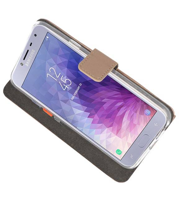 Wallet Cases Tasche für Galaxy J4 2018 Gold