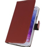 Wallet Cases Tasche für Galaxy J4 2018 Braun