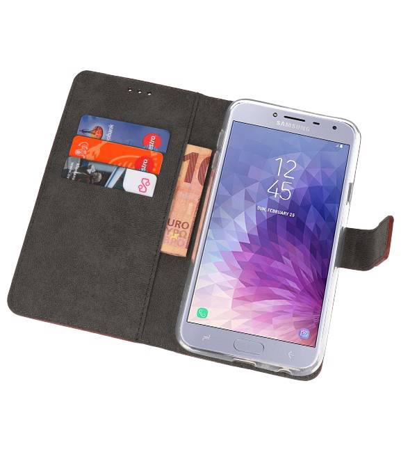 Wallet Cases Tasche für Galaxy J4 2018 Braun