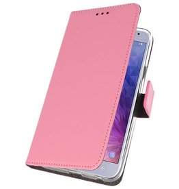 Wallet Cases Hülle für Galaxy J4 2018 Pink