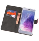 Wallet Cases Hülle für Galaxy J4 2018 Pink