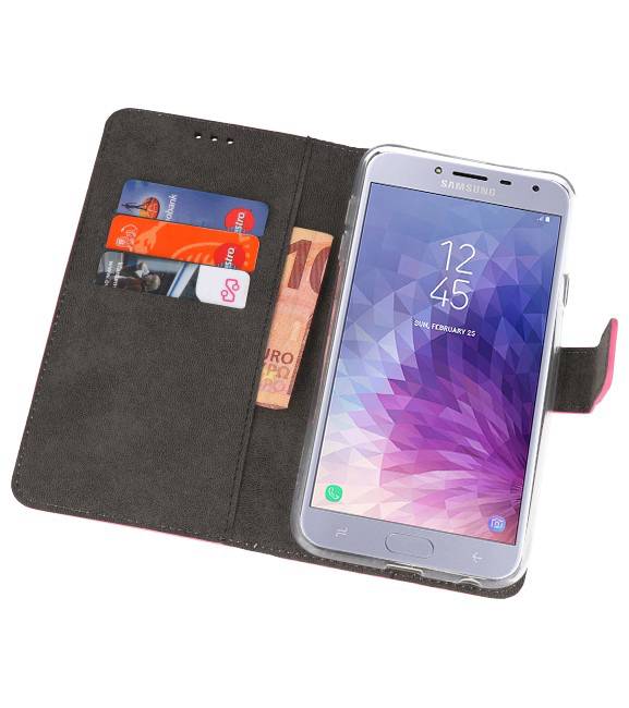 Wallet Cases Hülle für Galaxy J4 2018 Pink