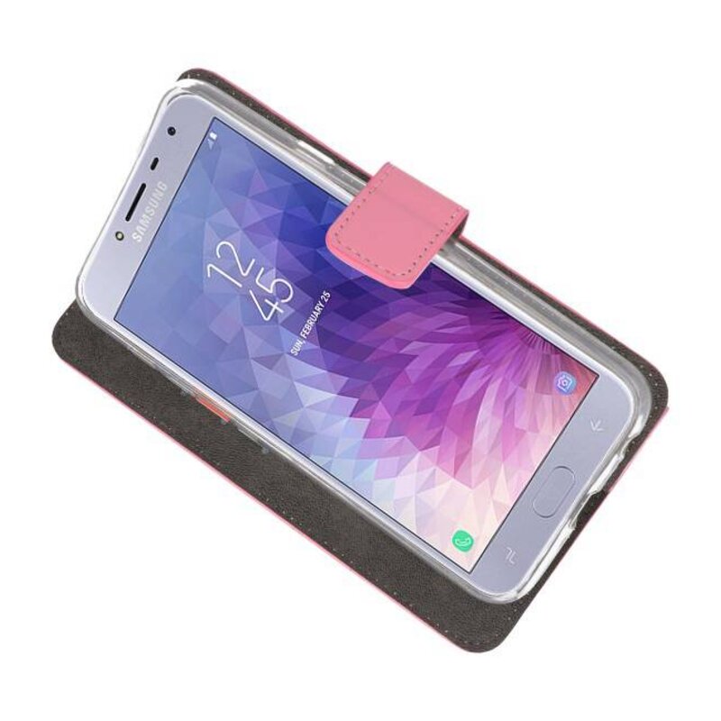 Wallet Cases Hoesje voor Galaxy J4 2018 Roze