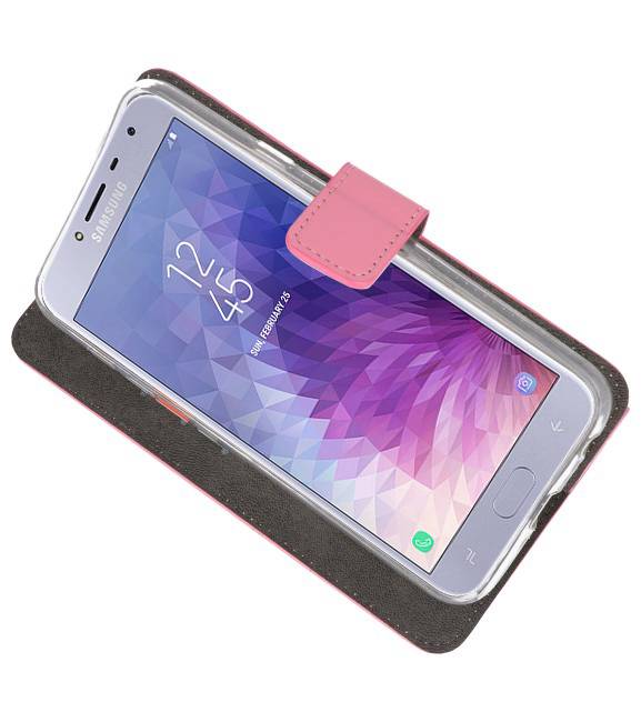 Wallet Cases Hülle für Galaxy J4 2018 Pink