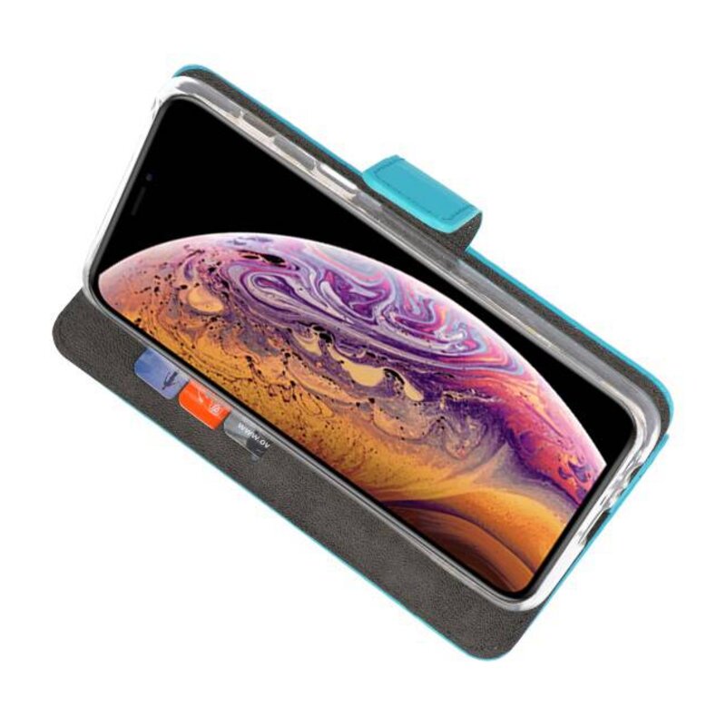 Wallet Cases Hoesje voor iPhone XS Max Blauw
