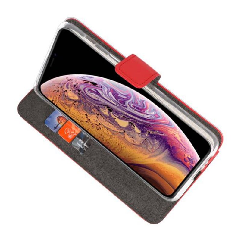 Wallet Cases Hoesje voor iPhone XS Max Rood