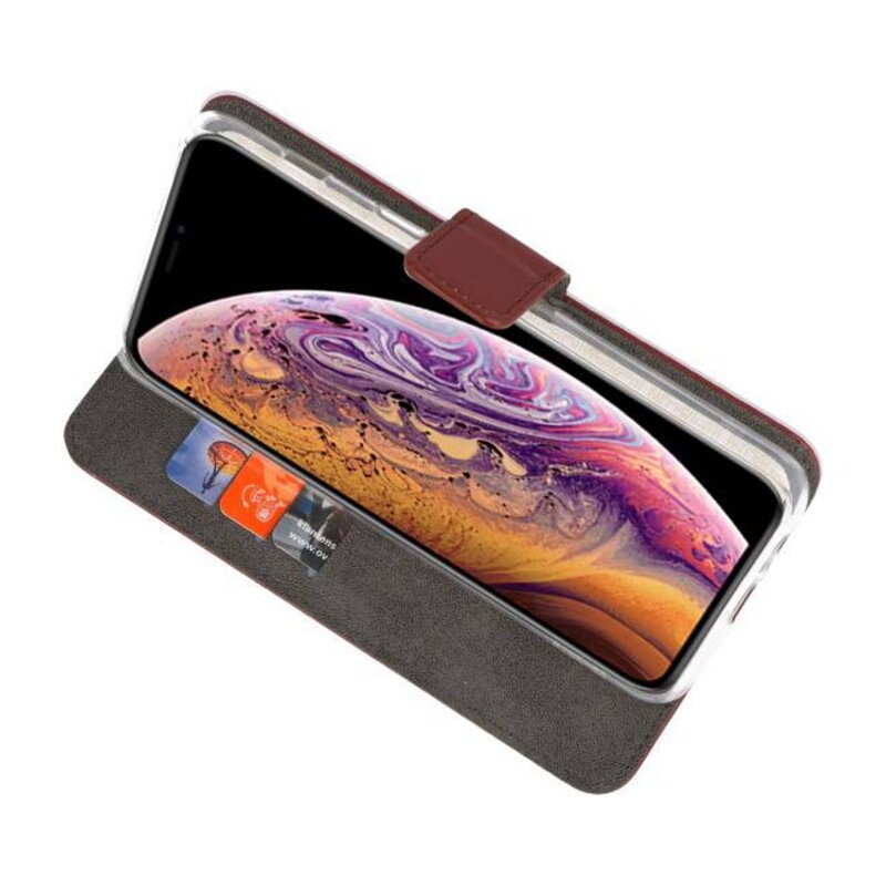 Funda con estuche de billetera para iPhone XS Max Brown