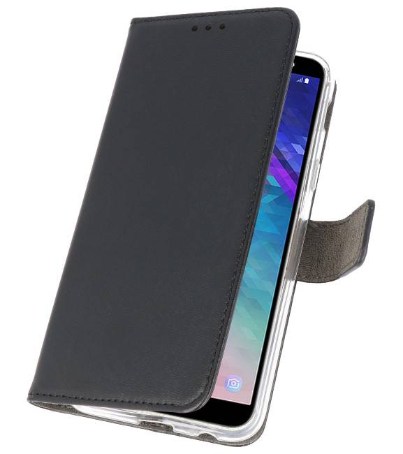 Wallet Cases Hoesje voor Galaxy A6 (2018) Zwart