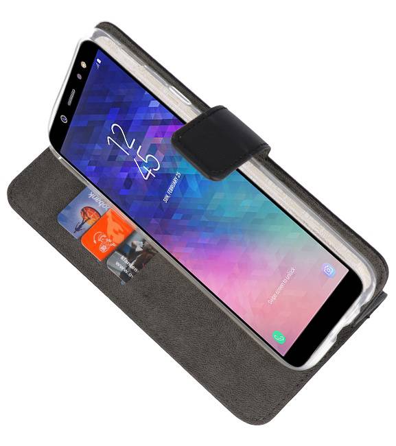 Wallet Cases Hoesje voor Galaxy A6 (2018) Zwart