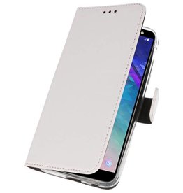 Wallet Cases Hoesje voor Galaxy A6 (2018) Wit