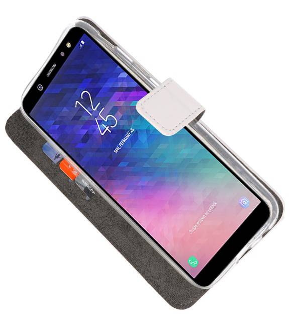 Wallet Cases Hülle für Galaxy A6 (2018) Weiß