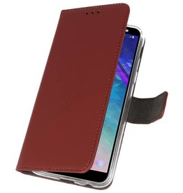 Étui portefeuille pour Galaxy A6 (2018) marron