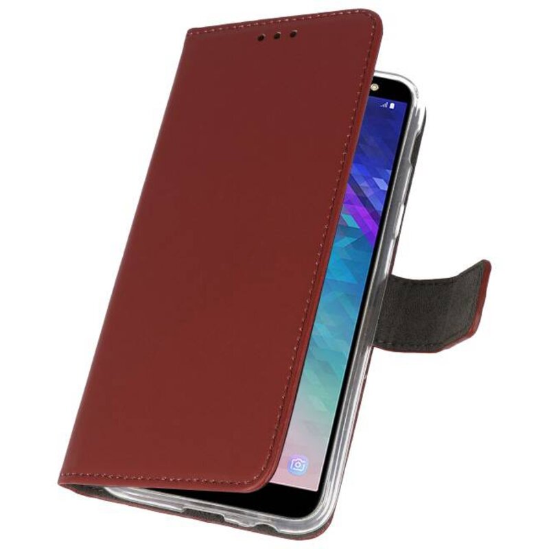 Wallet Cases Hoesje voor Galaxy A6 (2018) Bruin