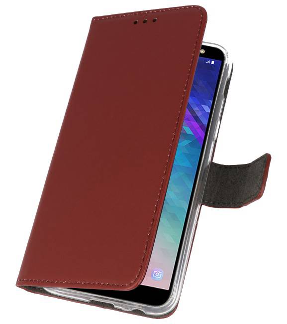 Estuche con monedero para Galaxy A6 (2018) Marrón