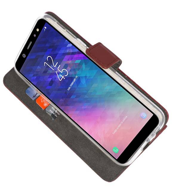 Estuche con monedero para Galaxy A6 (2018) Marrón