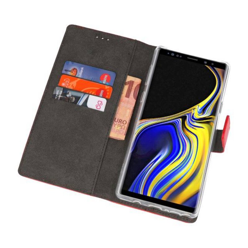 Wallet Case Case pour Galaxy Note 9 Red