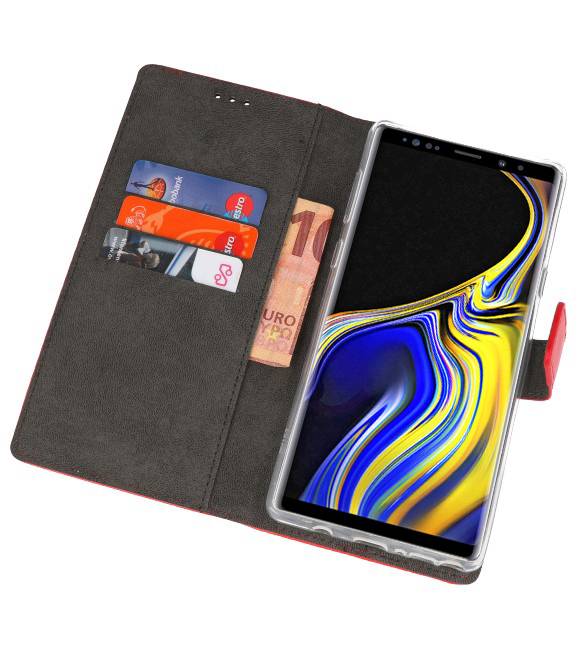 Wallet Case Case pour Galaxy Note 9 Red