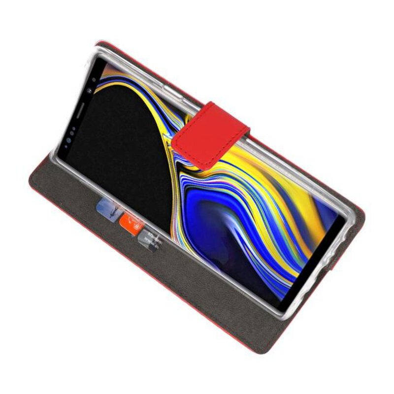 Wallet Case Case pour Galaxy Note 9 Red