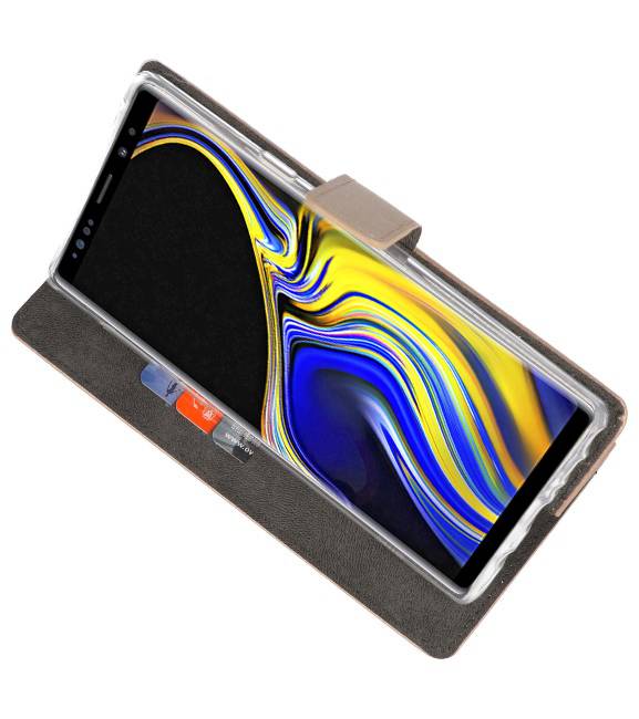 Wallet Cases Hoesje voor Galaxy Note 9 Goud