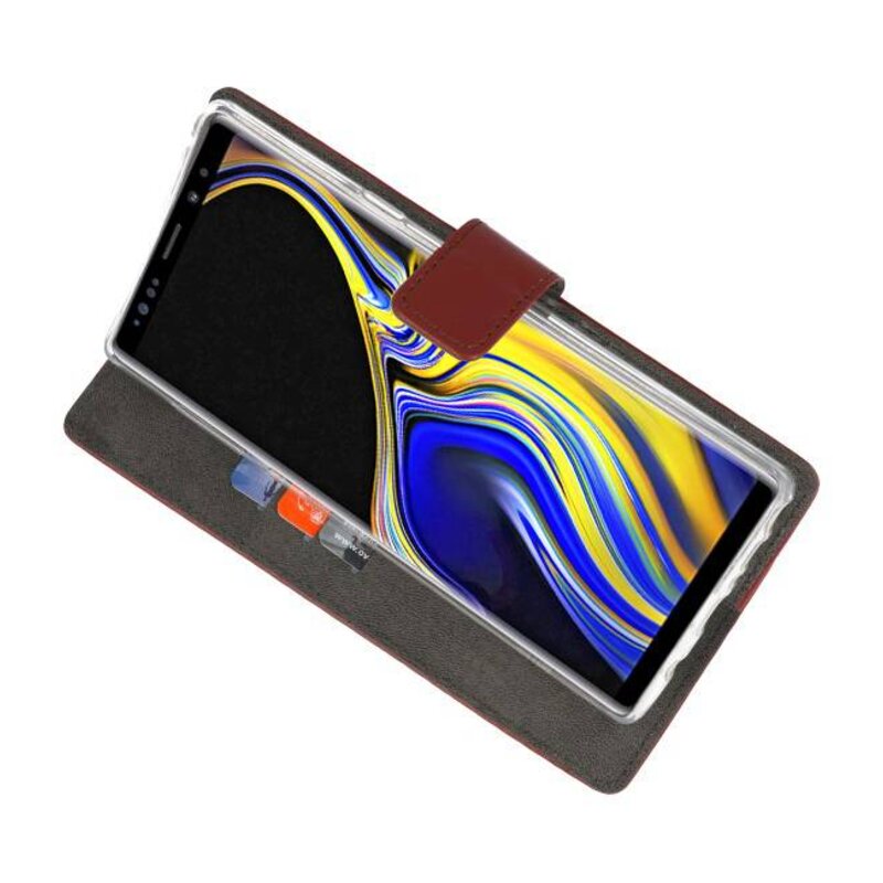 Wallet Cases Hoesje voor Galaxy Note 9 Bruin