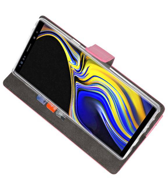 Étui portefeuille pour Galaxy Note 9 rose