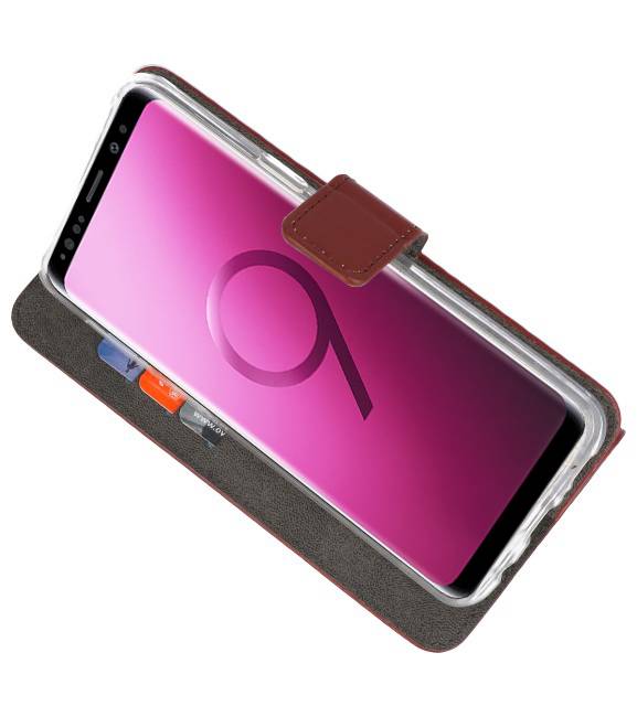 Wallet Cases Hoesje voor Galaxy S9 Bruin