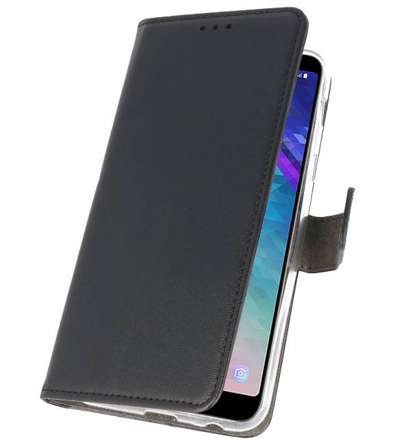 Wallet Cases Tasche für Galaxy A6 Plus (2018) Schwarz