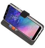 Wallet Cases Hoesje voor Galaxy A6 Plus (2018) Zwart
