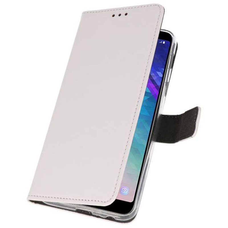 Wallet Cases Hoesje voor Galaxy A6 Plus (2018) Wit