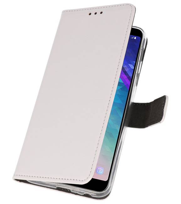 Étui portefeuille pour Galaxy A6 Plus (2018) Blanc