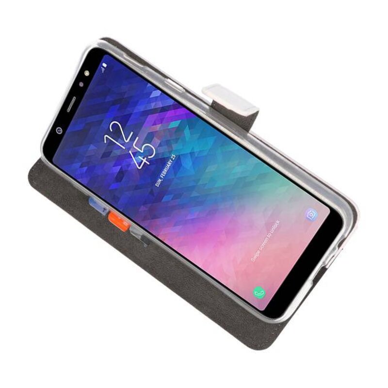 Portafoglio Custodie per Galaxy A6 Plus (2018) Bianco