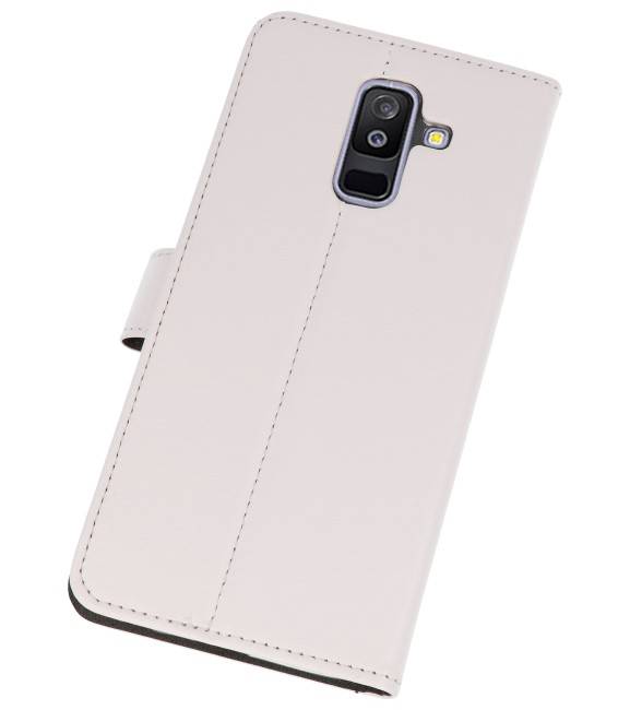 Hoesjes geschikt voor Samsung Portafoglio Custodie per Galaxy A6 Plus (2018) Bianco