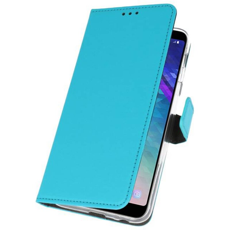 Wallet Cases Hoesje voor Galaxy A6 Plus (2018) Blauw