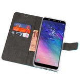 Wallet Cases Hoesje voor Galaxy A6 Plus (2018) Blauw