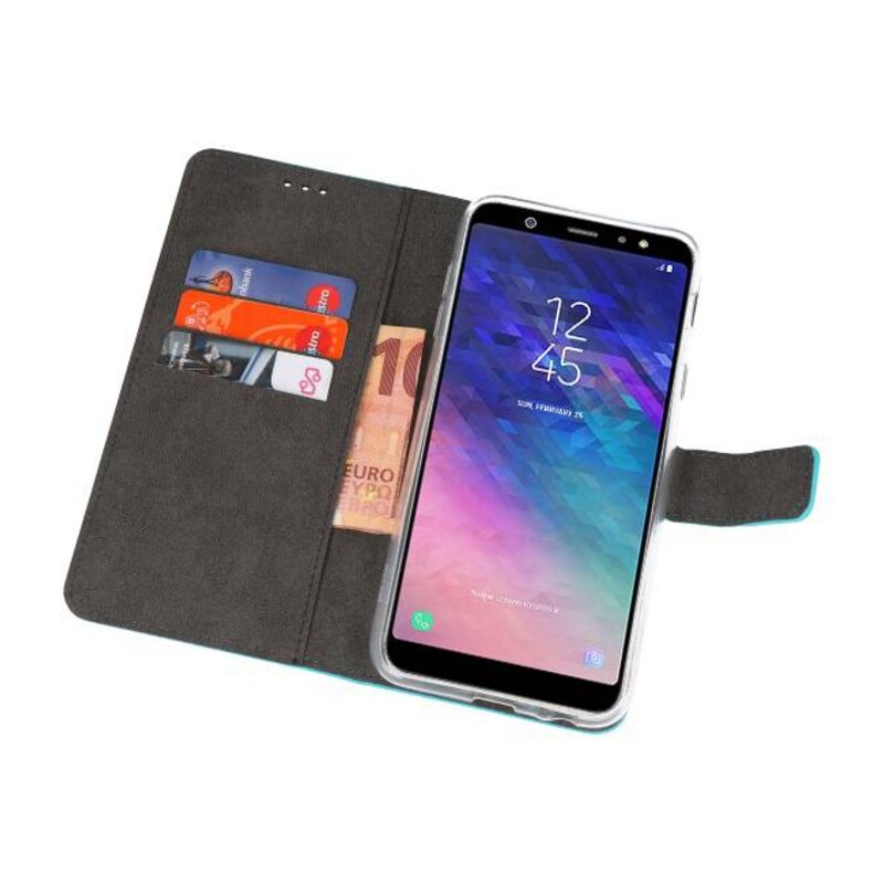 Étui portefeuille pour Galaxy A6 Plus (2018) Bleu