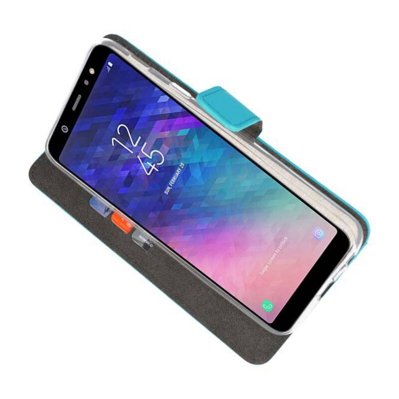 Étui portefeuille pour Galaxy A6 Plus (2018) Bleu