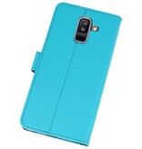 Wallet Cases Hoesje voor Galaxy A6 Plus (2018) Blauw